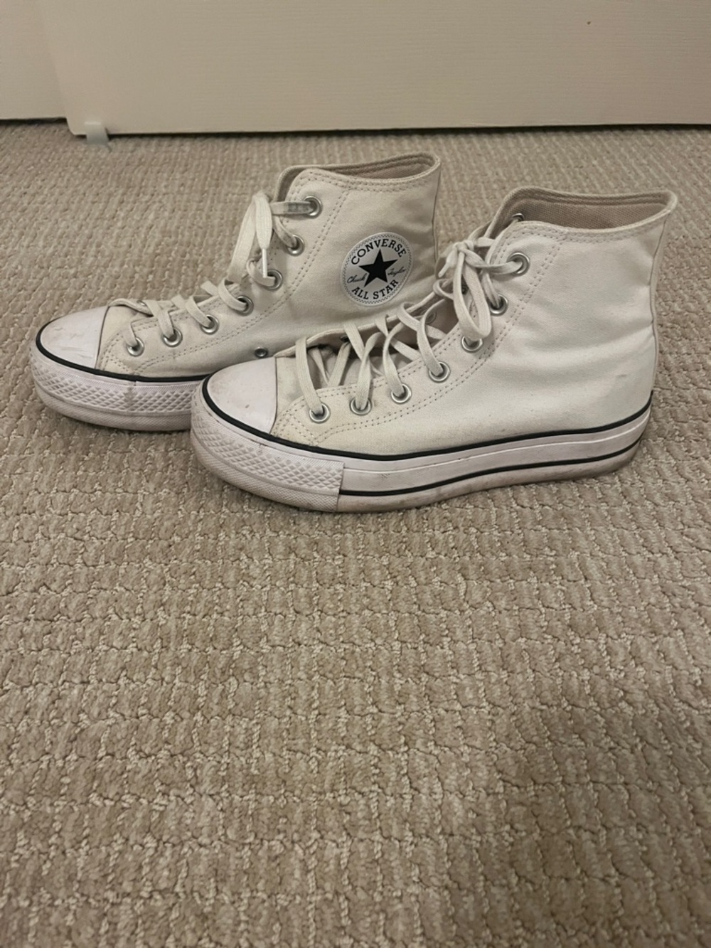 Converse High Top Sneakers - White with Black Trim